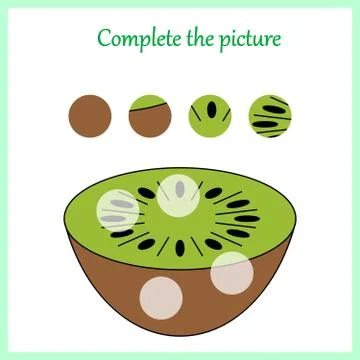 Complete the picture, puzzle task, game for preschool kids. pencil Stock Illustration