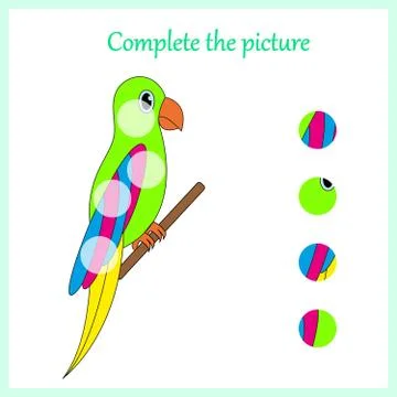 Complete the picture, puzzle task, game for preschool kids. pencil Stock Illustration
