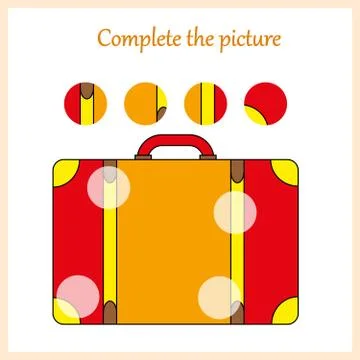 Complete the picture, puzzle task, game for preschool kids. pencil Stock Illustration