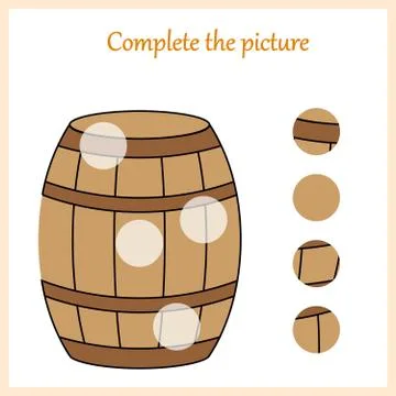 Complete the picture, puzzle task, game for preschool kids. pencil Stock Illustration