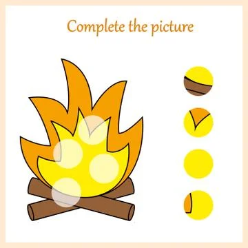 Complete the picture, puzzle task, game for preschool kids. pencil Stock Illustration