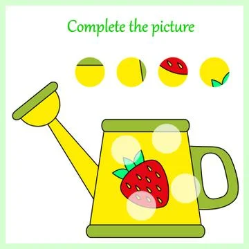 Complete the picture, puzzle task, game for preschool kids. pencil Stock Illustration