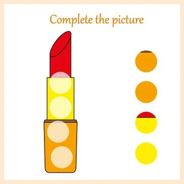 Complete the picture, puzzle task, game for preschool kids. pencil Stock Illustration