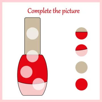 Complete the picture, puzzle task, game for preschool kids. pencil Stock Illustration