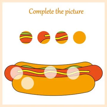 Complete the picture, puzzle task, game for preschool kids. pencil Stock Illustration