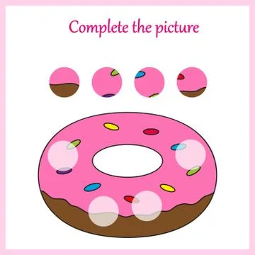 Complete the picture, puzzle task, game for preschool kids. pencil Stock Illustration