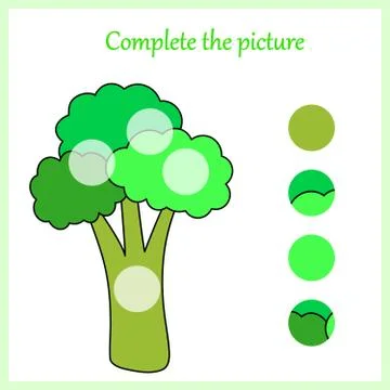 Complete the picture, puzzle task, game for preschool kids. pencil Stock Illustration
