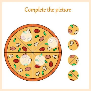 Complete the picture, puzzle task, game for preschool kids. pencil Stock Illustration
