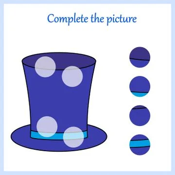 Complete the picture, puzzle task, game for preschool kids. pencil Stock Illustration