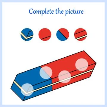 Complete the picture, puzzle task, game for preschool kids. pencil Stock Illustration