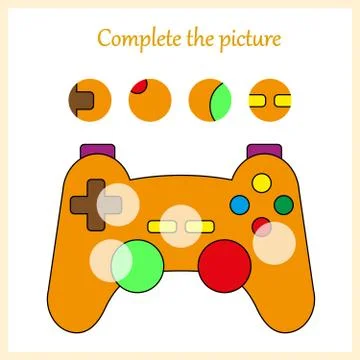 Complete the picture, puzzle task, game for preschool kids. pencil Stock Illustration