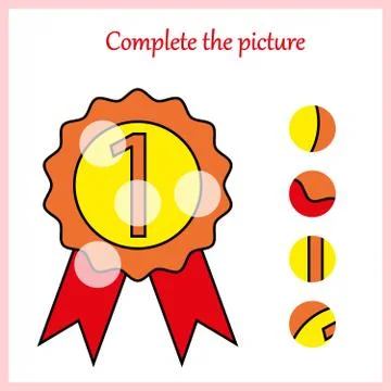Complete the picture, puzzle task, game for preschool kids. pencil Stock Illustration