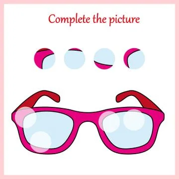 Complete the picture, puzzle task, game for preschool kids. pencil Stock Illustration