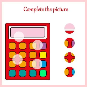 Complete the picture, puzzle task, game for preschool kids. pencil Stock Illustration