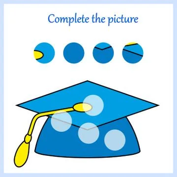 Complete the picture, puzzle task, game for preschool kids. pencil Stock Illustration