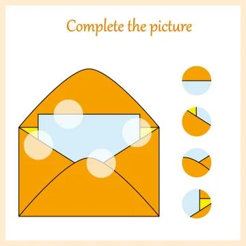 Complete the picture, puzzle task, game for preschool kids. pencil Illustrazione stock