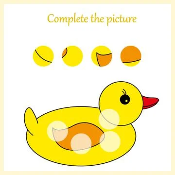 Complete the picture, puzzle task, game for preschool kids. pencil Stock Illustration