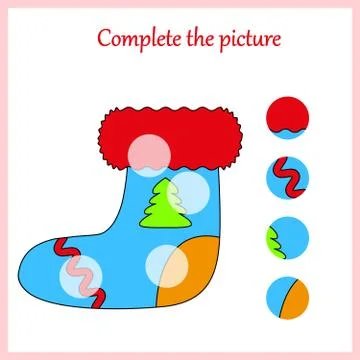 Complete the picture, puzzle task, game for preschool kids. pencil Stock Illustration