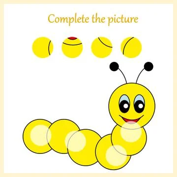 Complete the picture, puzzle task, game for preschool kids. pencil Stock Illustration