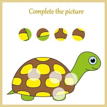 Complete the picture, puzzle task, game for preschool kids. pencil Stock Illustration