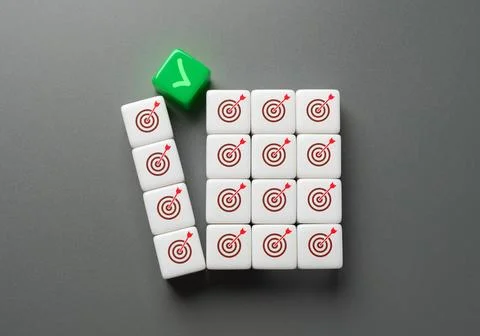 Complete a portion of tasks. Progress in work. Fulfillment of requirements... Foto stock