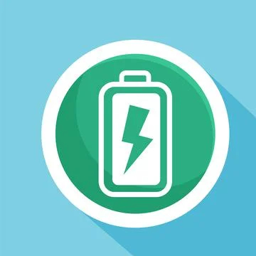 Complete power charge battery flat icon vector symbol Stock Illustration