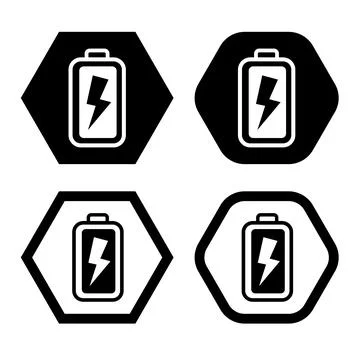 Complete power charge battery flat icon vector symbol Stock Illustration