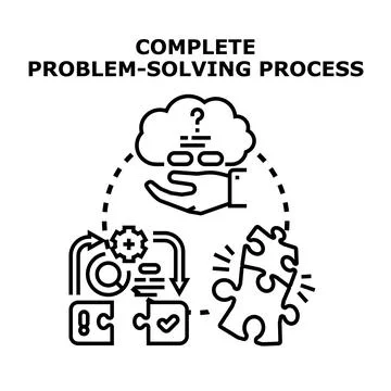 Complete problem solving process finding creative solutions イラスト素材