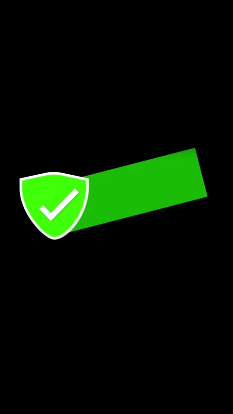 Complete progress bar animation vertical video. Green shield achievement gr.. Stock Footage 341613079