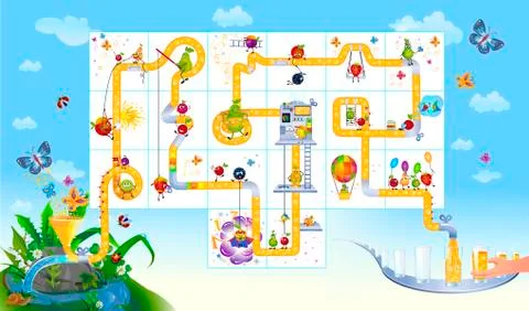 Complete the puzzle cafe Stock Illustration