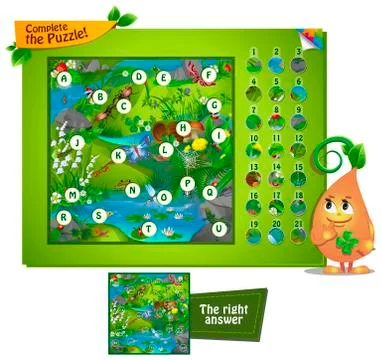 Complete the puzzle insects Stock Illustration