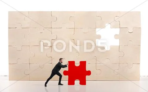 Complete a puzzle with missing piece Stock Photos
