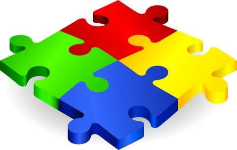 Complete Puzzle on simple Background Stock Illustration