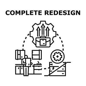 Complete redesign process improving business growth strategy Stock Illustration
