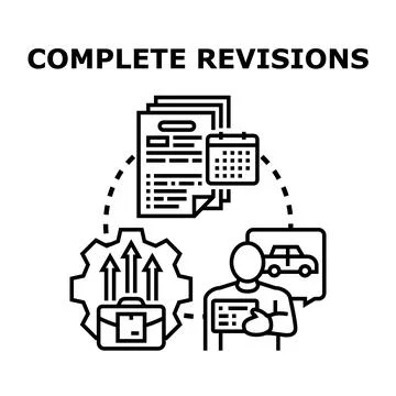 Complete revisions management planning process concept Stock Illustration