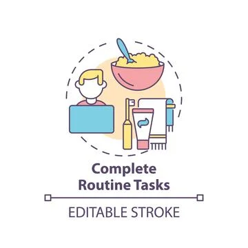 Complete routine tasks concept icon Illustrazione stock