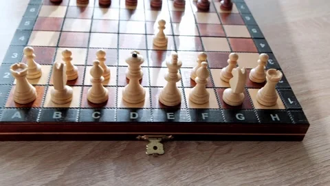 A complete set of chess pieces prepared for a strategic game Stock Footage 315339191