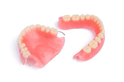 Complete set of false teeth Stock Photos