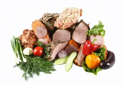 The complete set pork with vegetables Stock Photos