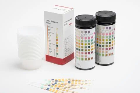 A Complete Set Of Urine Reagent Test Kit Stock Photos
