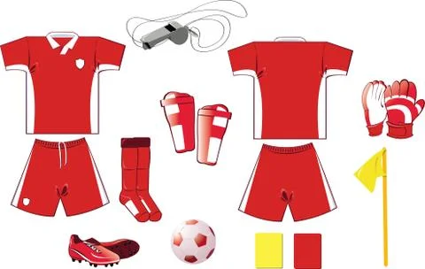 Complete soccer set Stock Illustration