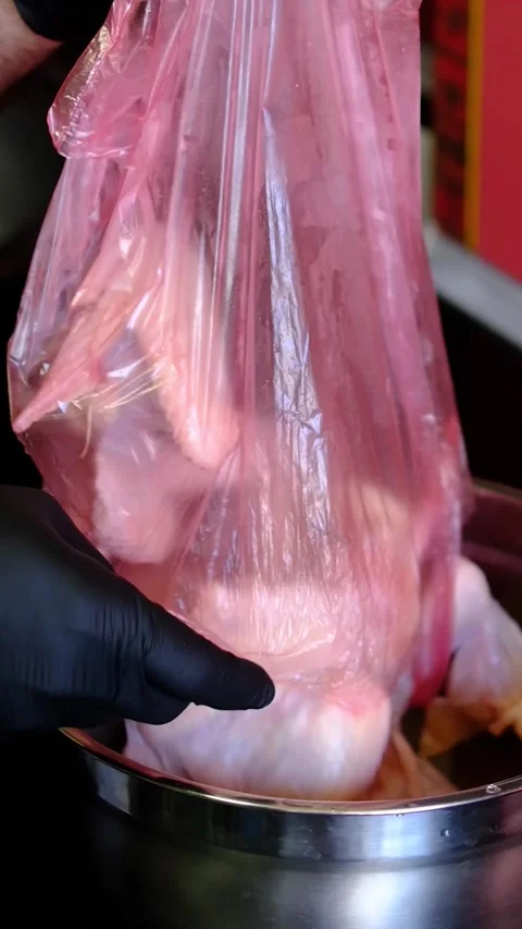 Complete step by step recipe for marinated chicken wings, from cleaning and Stock Footage 346281533