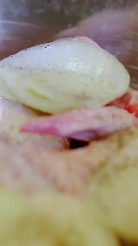Complete step by step recipe for marinated chicken wings, from cleaning and Stock Footage 346281802