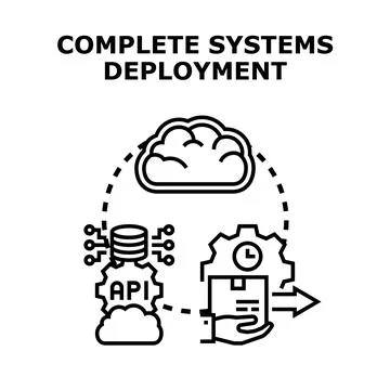 Complete systems deployment process in cloud computing イラスト素材