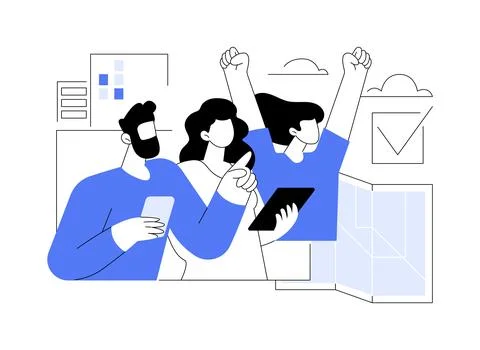 Complete tasks isolated cartoon vector illustrations. Stock Illustration