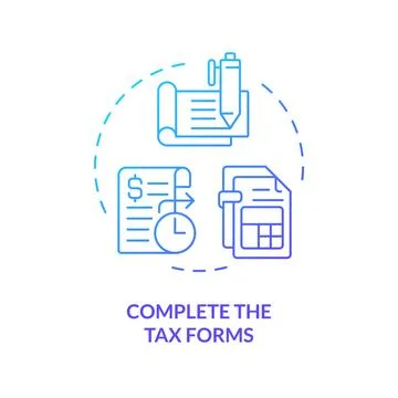 Complete tax form blue gradient concept icon Stock Illustration