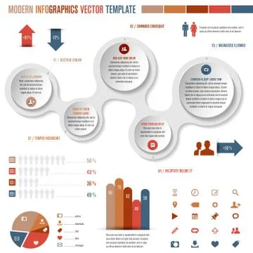Complete template for modern infographics Stock Illustration