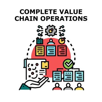 Complete value chain operations planning and management Illustrazione stock