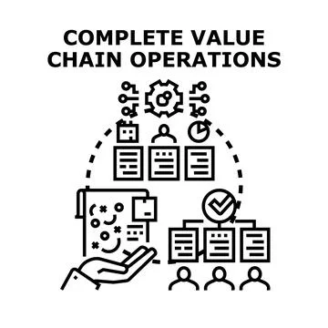 Complete value chain operations planning and management Illustrazione stock