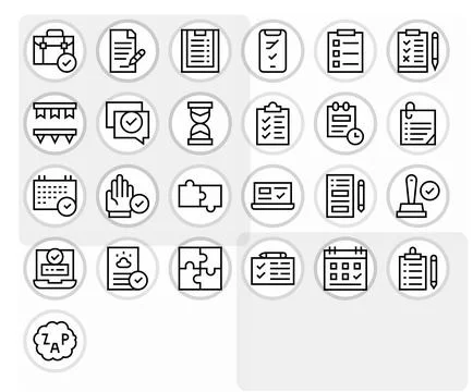 Complete Vector Graphics Pack including 25 Regular Line 256x256 PIXEL Perfe.. Stockillustratie